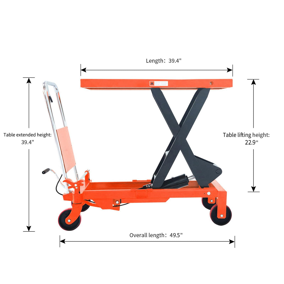 Tory Carrier Double Scissor Lift Table 330 Lbs Capacity