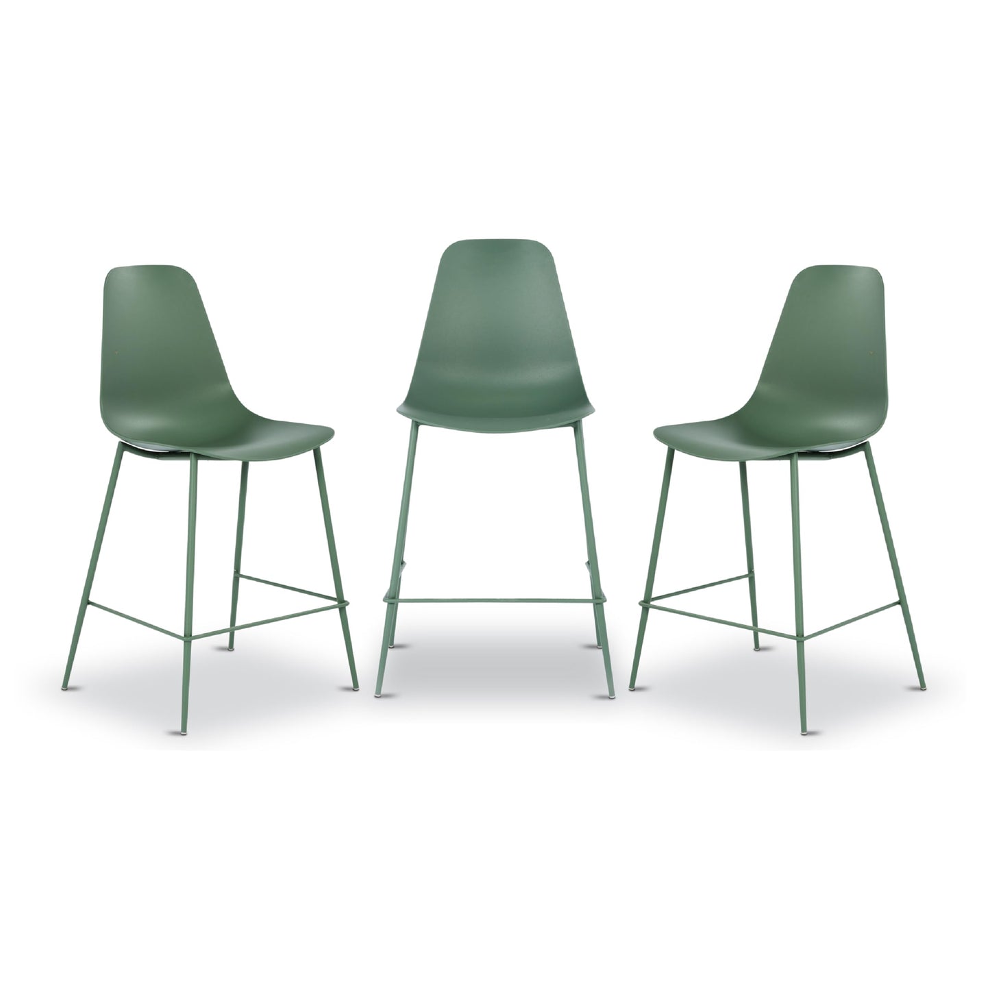 POLY & BARK Isla Modern Dining Chairs Set of 4 – Mid Century Modern Plastic Dining Chair with Metal Legs – Kitchen & Dining Room Chairs – Indoor/Outdoor – White