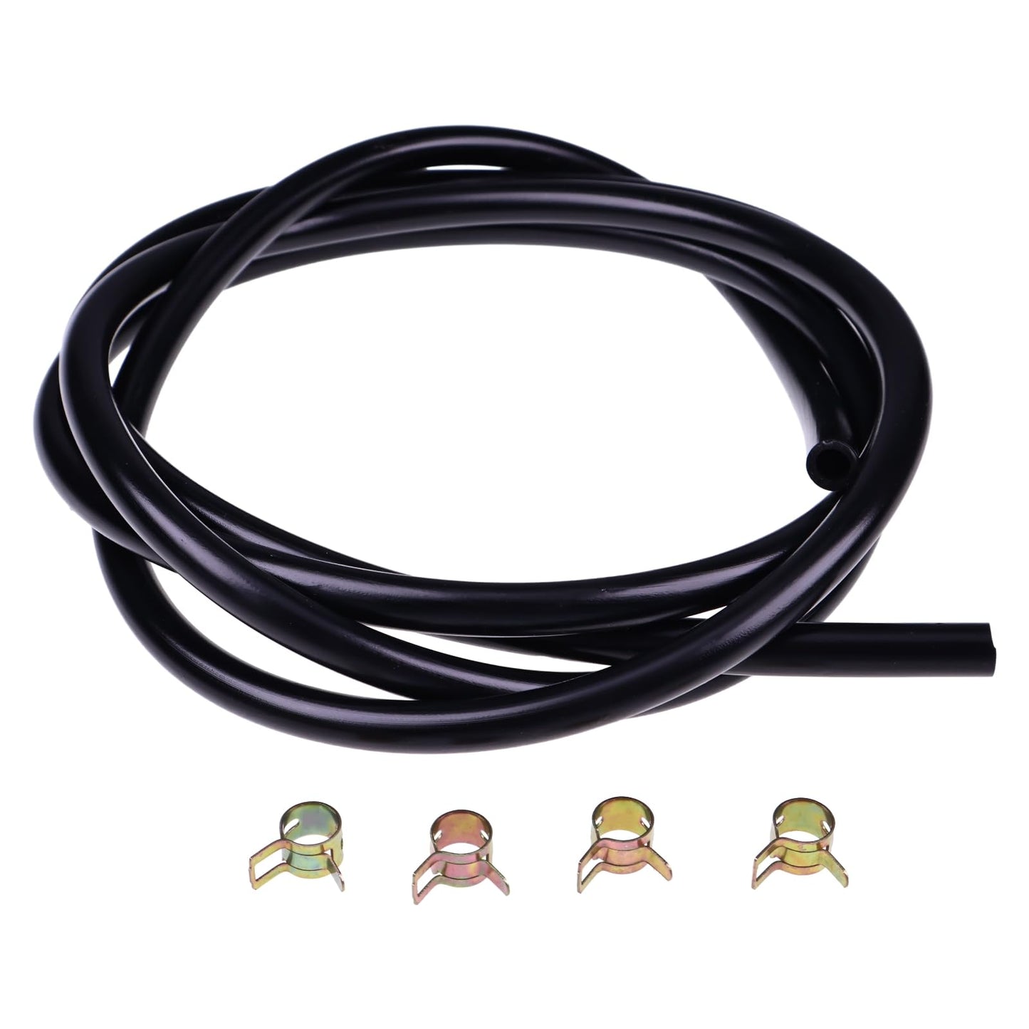 7' Long 1/4'' ID 3/8'' OD Blue Fuel Line Kit with Clamps Compatible with Small Gas Diesel Powersports Generators Engines Snowmobile Dirt Bike Quad Motorcycle Go Kart Golf Cart