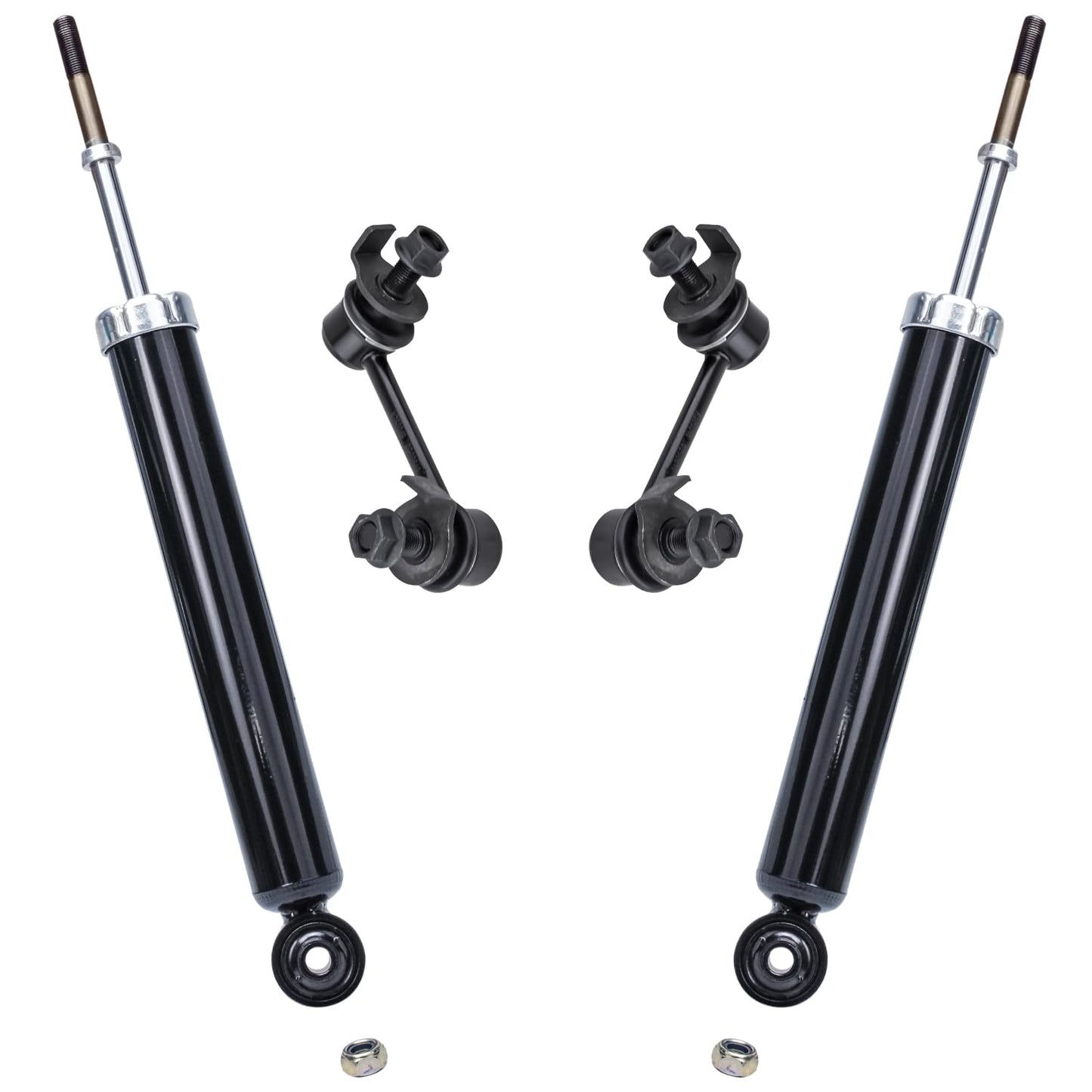 Detroit Axle - Front and Rear Shock Absorbers for 2007-2017 Jeep Wrangler, 2018 Wrangler JK 4 Complete Shock Absorber Assembly 2008 2009 2010 2011 2012 2013 2014 2015 2016 Replacement
