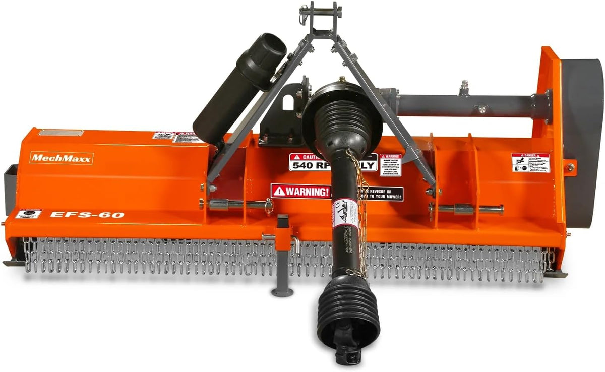 60'' inch PTO Powered 3 Point Standard Duty Flail Mower for 15-35hp Tractor, NOT Suitable for Quick Hitch, Model EFS60
