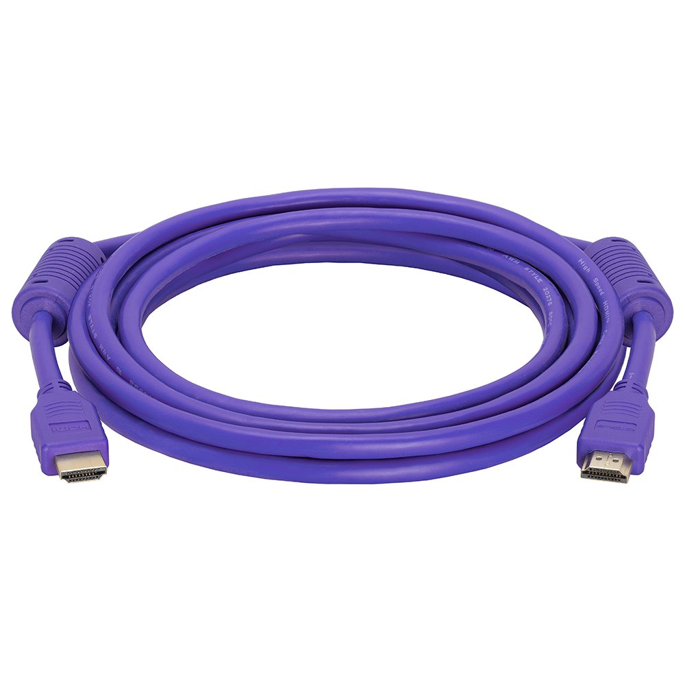 Cmple - HDMI Cable 10FT High Speed HDTV Ultra-HD (UHD) 3D, 4K @60Hz, 18Gbps 28AWG HDMI Cord Audio Return 10 Feet Purple