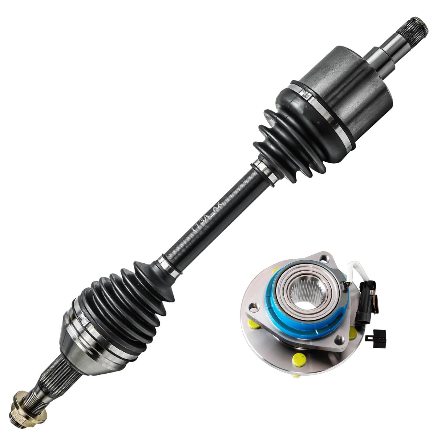 Detroit Axle - 4WD 2 Front CV Axle Shafts for 2007-2020 Chevy Silverado 1500 GMC Sierra Suburban Yukon XL 1500 Tahoe Avalanche Escalade ESV EXT 6 Lugs CV Axle Shafts Assembly Pair Replacement