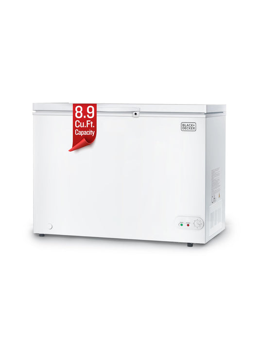BLACK+DECKER 19.8 Cu. Ft. Chest Freezer, Deep Freezer with Top Opening, Freezer Chest with 2 Removable Storage Baskets, Mechanical Temperature Control, Manual Defrost, R600a Refrigerant,BCF1980E,White