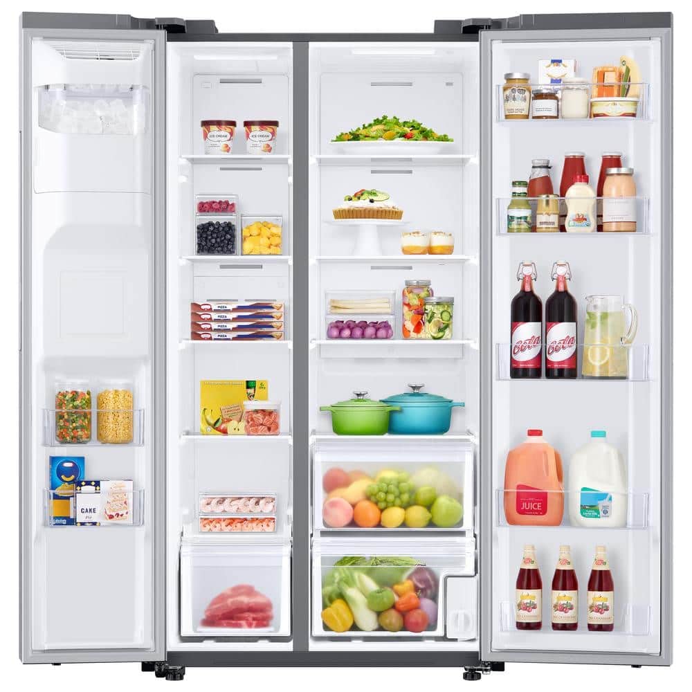 Samsung 27.4 cu. ft. Large Capacity Side-By-Side Refrigerator, Stainless Steel, RS27T5200SR/AA
