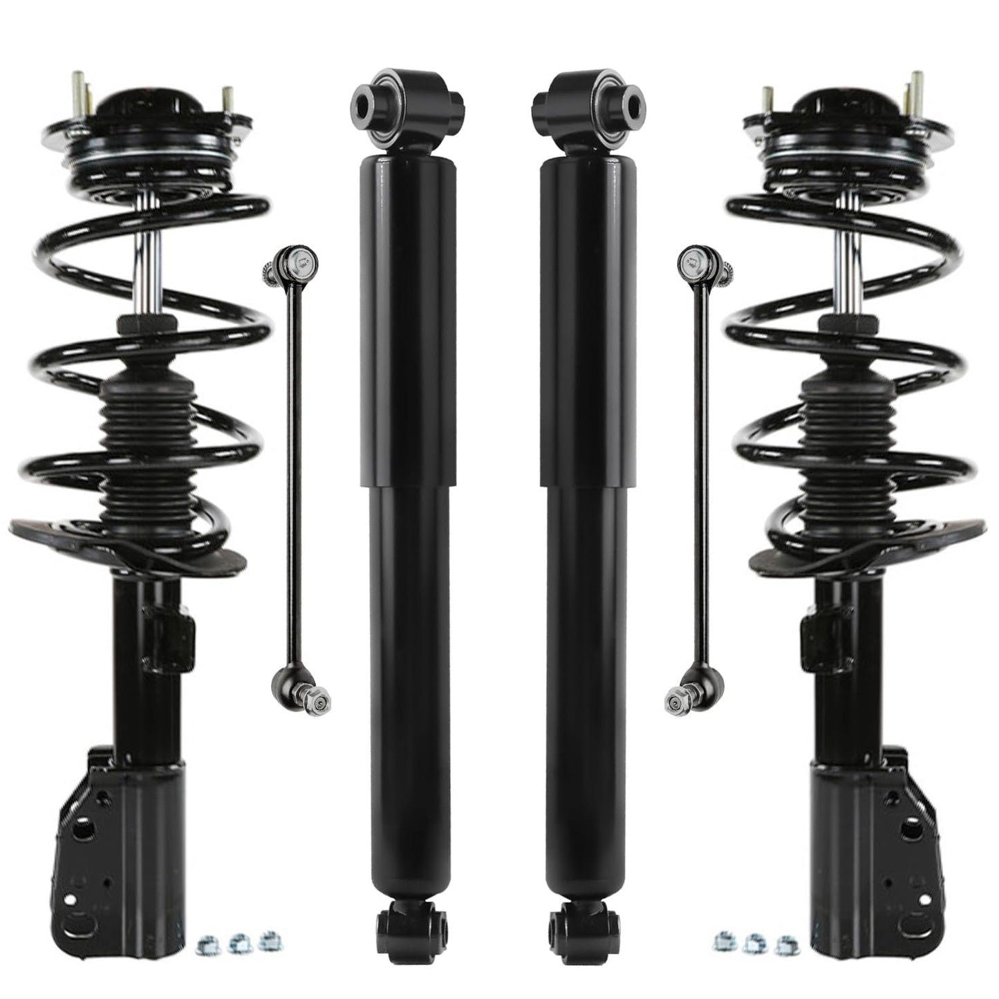 Detroit Axle - 6pc Struts Shocks Kit for 2014-2018 Chevy Silverado 1500 GMC Sierra 1500, 2 Front Struts w/Coil Springs 2 Sway Bars 2 Rear Shock Absorbers 2015 2016 2017 Replacement Suspension
