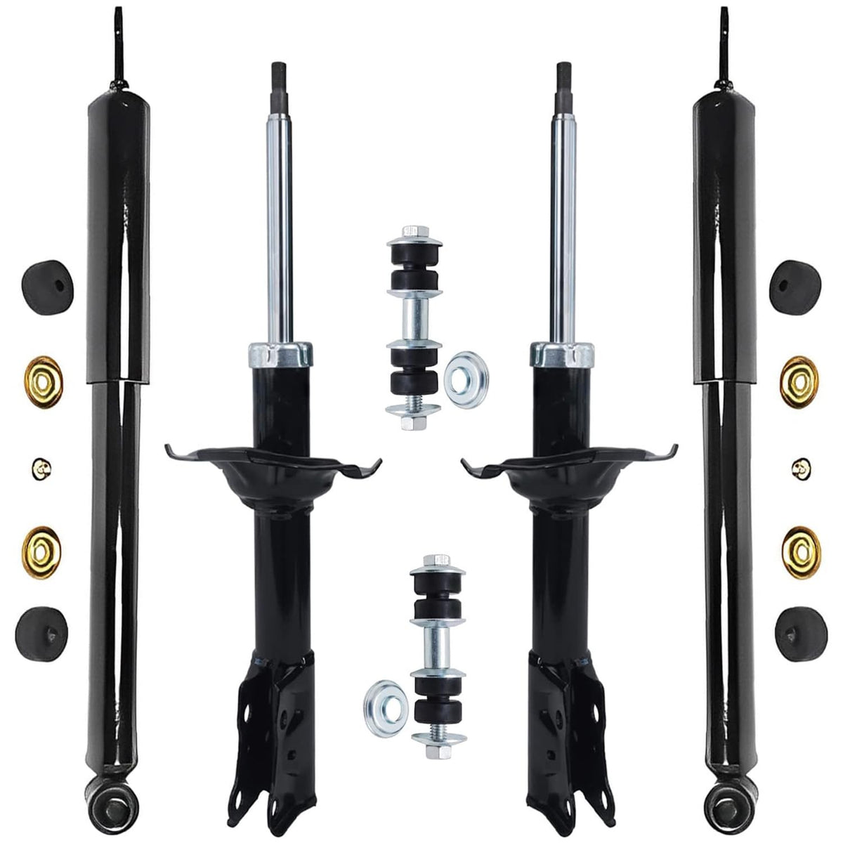 Detroit Axle - Rear Shock Absorbers for 2007-2024 Chevrolet Silverado 1500 | GMC Sierra 1500, 2pc Rear Shock Absorbers Assembly Pair Replacement