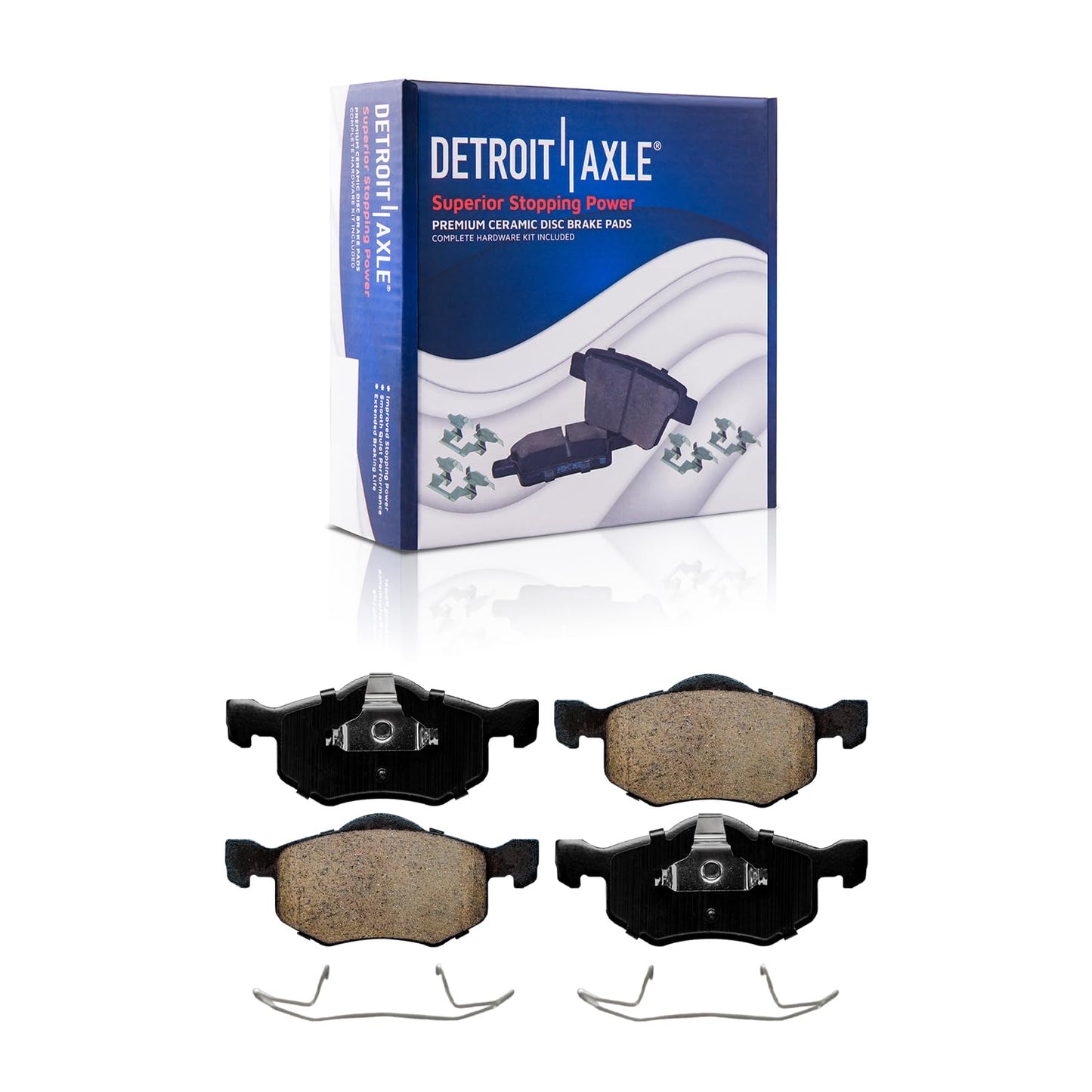 Detroit Axle - 4WD Brake Kit for 2012-2022 Ford F-250 Super Duty 2013-2022 F-350 Super Duty, 14.29" inch Front Rear Drilled Slotted Brake Rotors Ceramic Brakes Pads Replacement