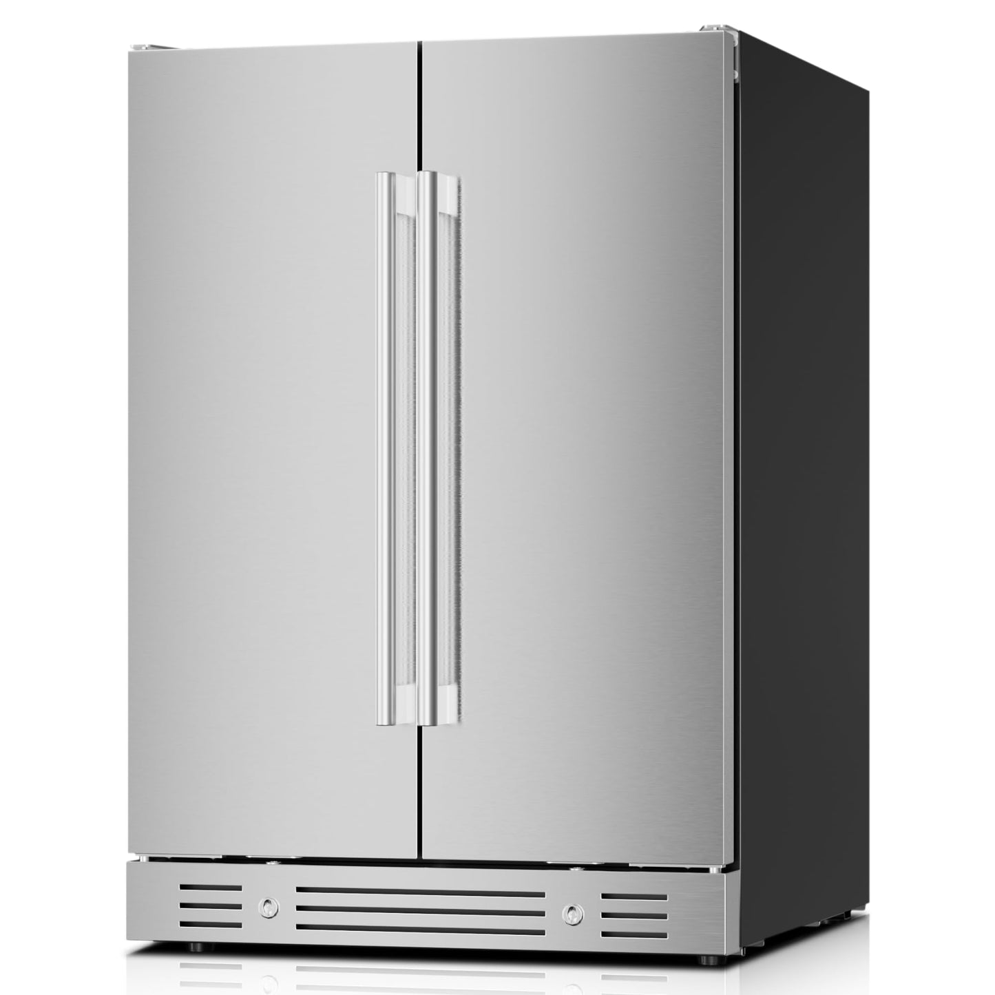 Yeego Wine Fridge Cooler - 24 Inch Dual Zone Wine Fridge Hold 52 Bottles, 40-65°F Wine Refrigerator Glass Door, Built in Fridge, Freestanding Adjustable Shelves Fridge for Beer Soda Drink Home Bar
