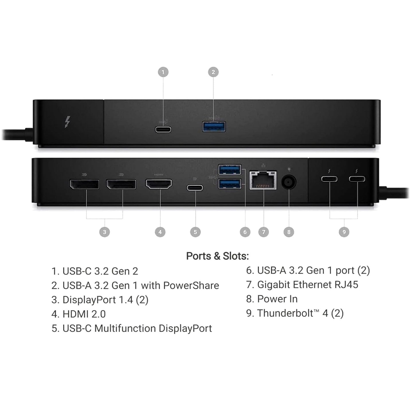 Dell 130W Thunderbolt Modular Dock with Two Thunderbolt 4 Interfaces, 130W Power Delivery, 5K to 60 Hz Single Display Video Resolution and HDMI 2.0