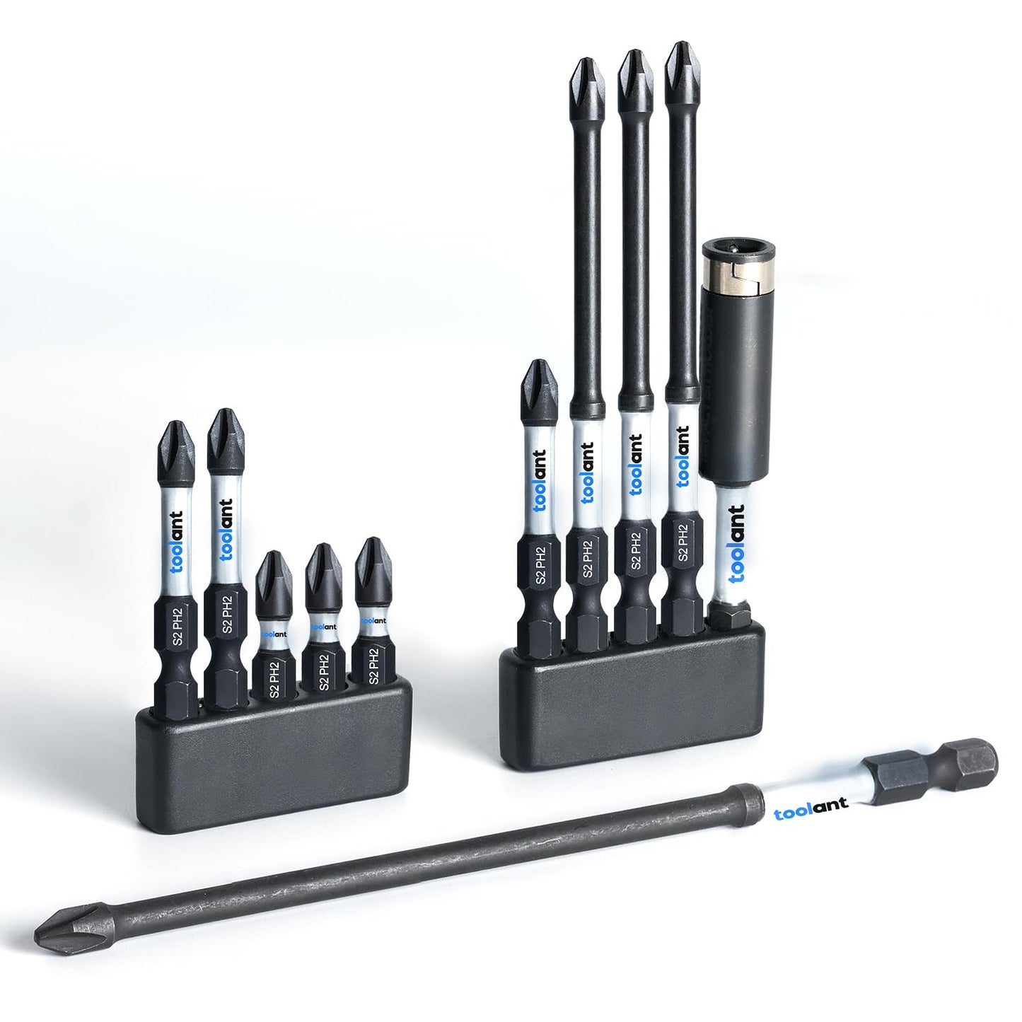 toolant 2 Inch Phillips Bit#2 Magnetic Anti Slip Impact Screwdriver Bits Set(10Pack)