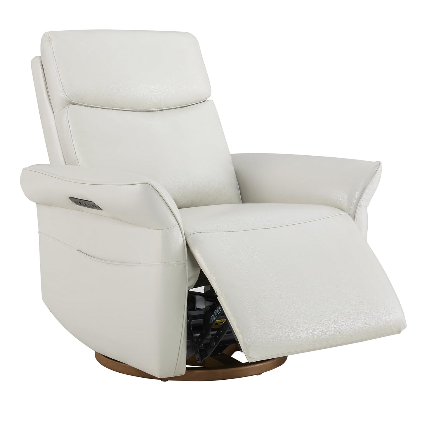 CHITA Power Recliner Chair, Electric Triple-Motor Swivel Glider Nursery Rocking Chair with Adjustable Power Headrest and Lumbar Support, GREENGARD Gold Certified, Solid Wood Base, Linen