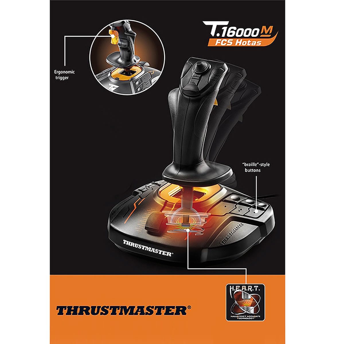 Thrustmaster T16000M FCS Space Sim Duo Combat Flight Sim Joystick - PC | Dual Hall-Effect sticks, 32 programable buttons, weighted bases, 8-way hat switch, 4 axes, twist rudder, integrated throttle