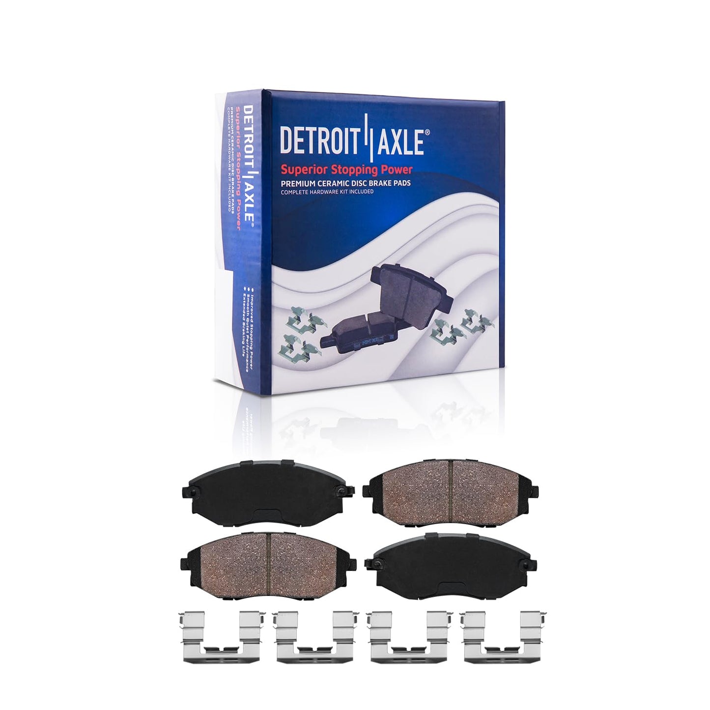 Detroit Axle - 8pc Brake Kit for Chevy GMC Silverado Sierra 1500 Yukon XL Escalade ESV Drilled & Slotted Brake Rotors Ceramic Brakes Pads Replacement : 13.50" inch Front and 13.58" inch Rear Rotor
