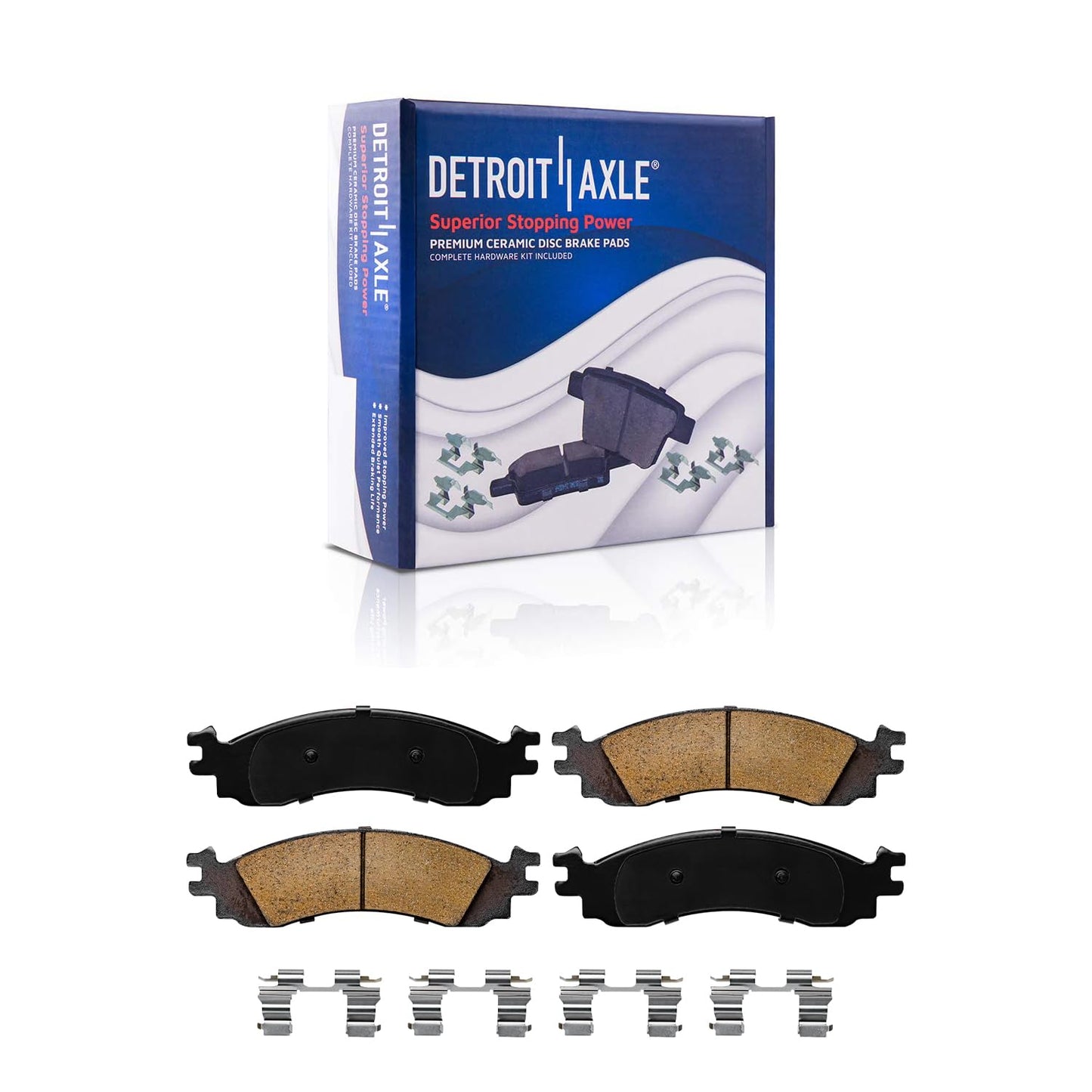 Detroit Axle - Brake Kit for 2006-2018 Dodge Ram 1500 2007-2009 Durango Chrysler Aspen 2019-2024 Ram 1500 Classic, Drilled Slotted Brake Rotors and Ceramic Brakes Pads w/Hardware Replacement