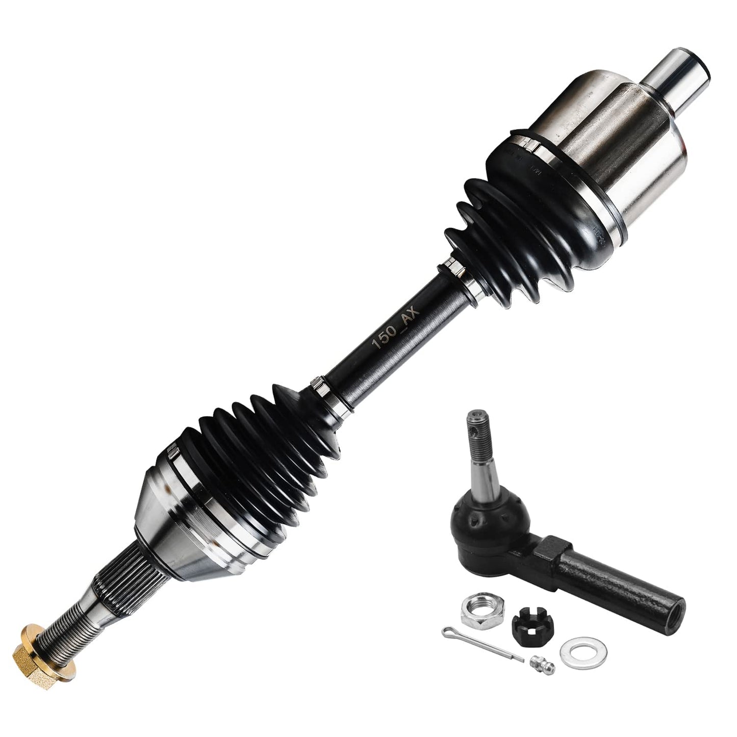 Detroit Axle - 4WD 2 Front CV Axle Shafts for 2007-2020 Chevy Silverado 1500 GMC Sierra Suburban Yukon XL 1500 Tahoe Avalanche Escalade ESV EXT 6 Lugs CV Axle Shafts Assembly Pair Replacement