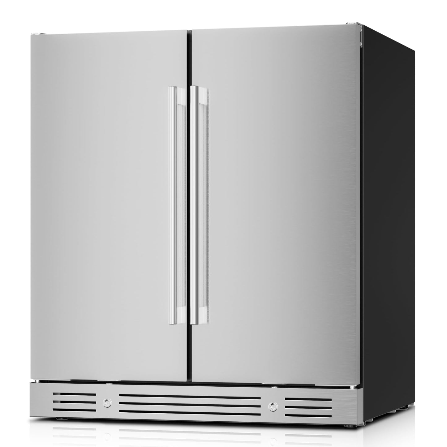 Yeego Wine Fridge Cooler - 24 Inch Dual Zone Wine Fridge Hold 52 Bottles, 40-65°F Wine Refrigerator Glass Door, Built in Fridge, Freestanding Adjustable Shelves Fridge for Beer Soda Drink Home Bar
