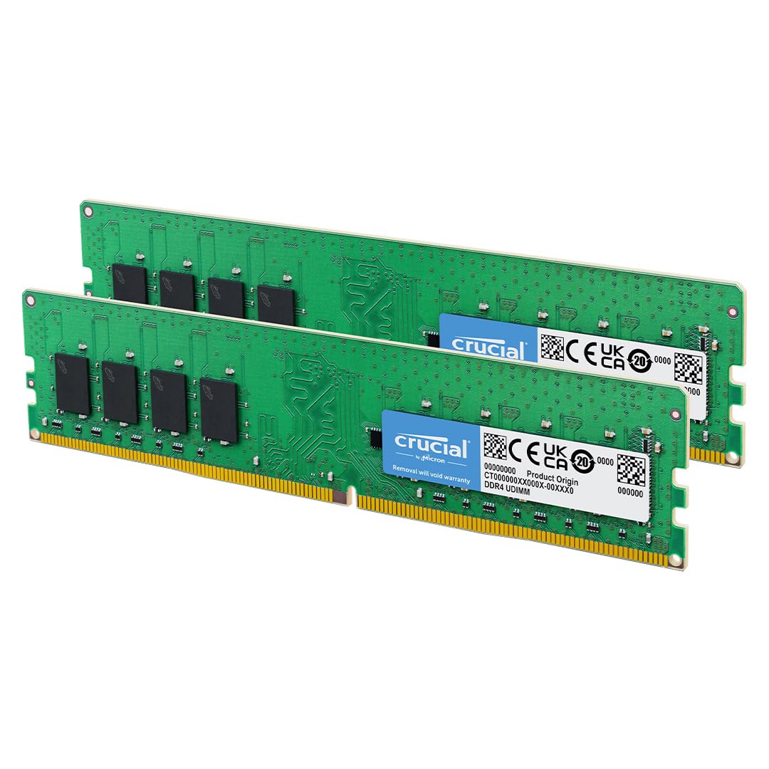 Crucial 16GB kit (8GBx2), 288-pin DIMM, DDR4 PC4-19200,