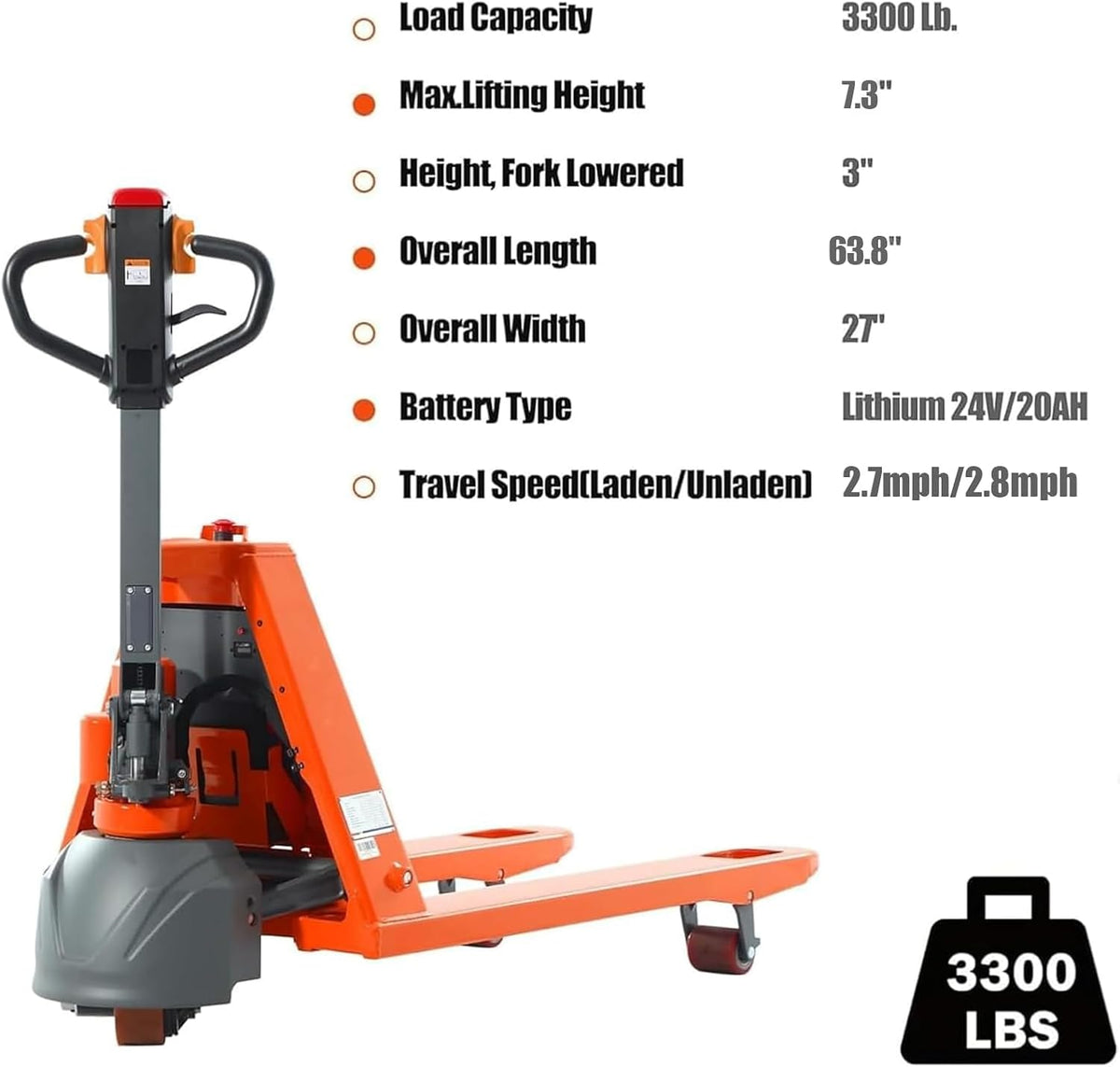 Tory Carrier Electric Pallet Jack, Lithium Battery Powered Pallet Trucks