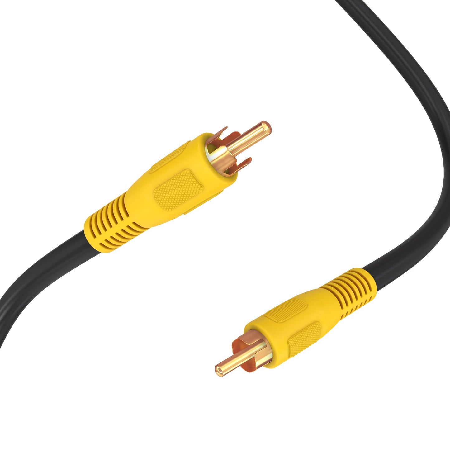Cmple - RCA Subwoofer Cable 6 ft Digital Coaxial Audio Cable Composite Audio/Video Cord 1-RCA Cable Male to Male Coaxial RCA Cables for Home Theater, Rear View Parking Camera