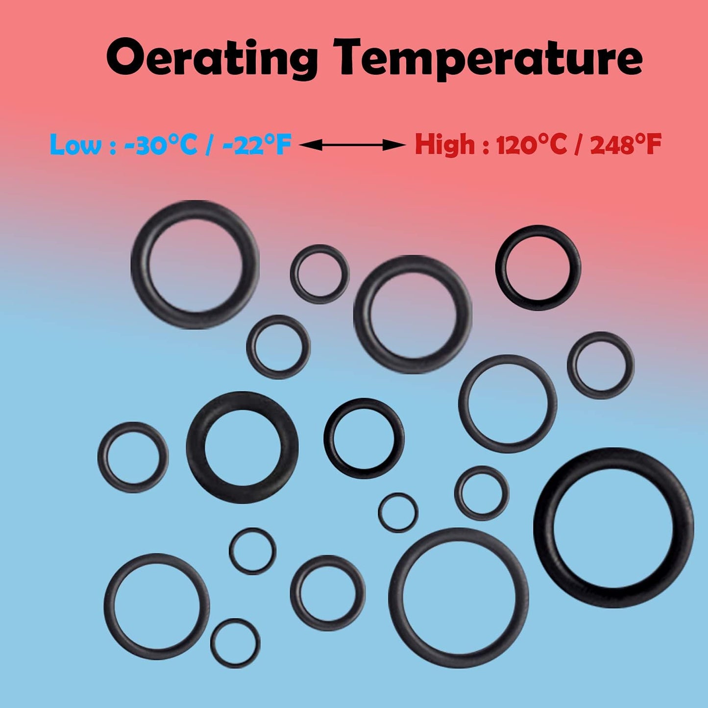 ZDBB 1010 Pcs Rubber O Rings Kit 22 Size Universal O-Ring Assortment Set for Automotive Faucet Pressure Washers Plumbing Sealing Repair,Air or Gas Connections,Resist Oil and Heat