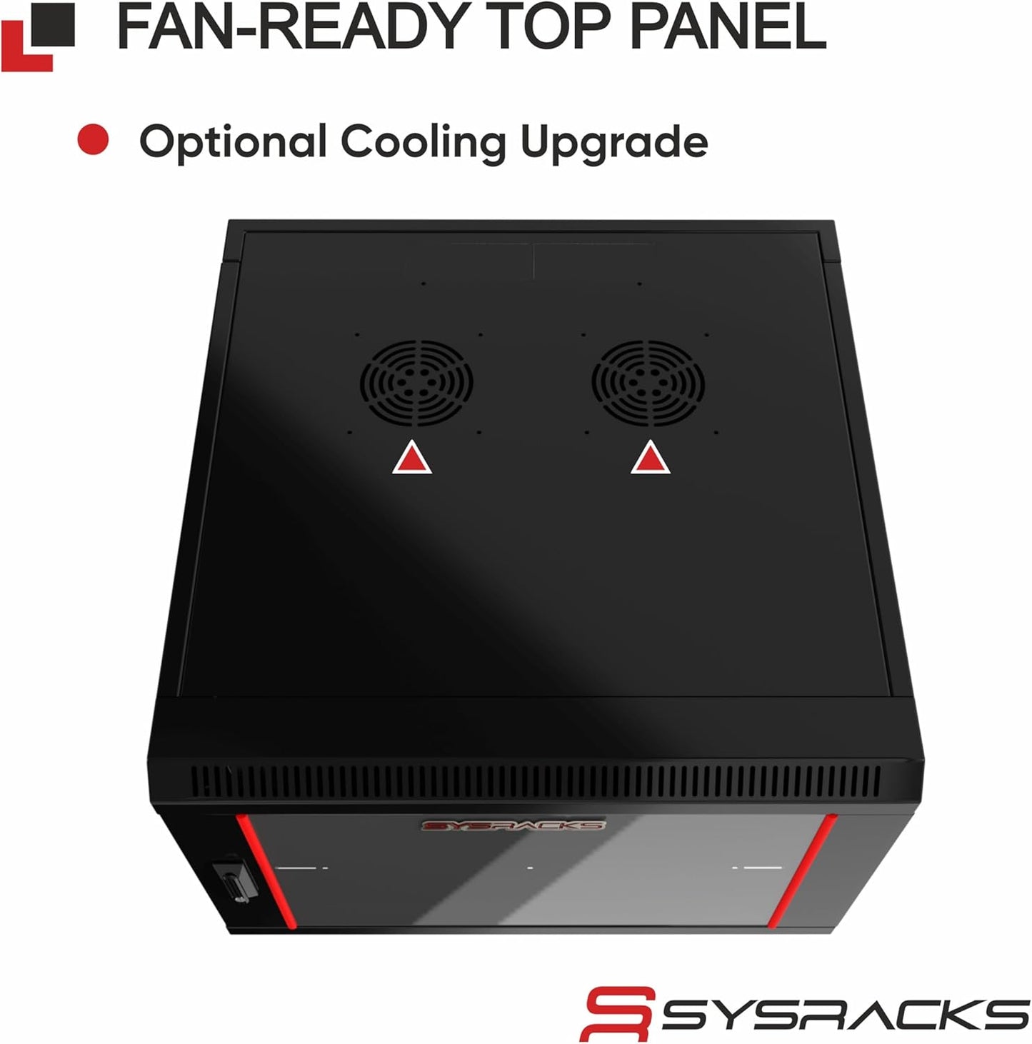Sysracks 6U Wall Mount Server Rack Cabinet, 19” Network Enclosure, 24” Deep, Locking Glass Door, Custom-Ready IT Rack