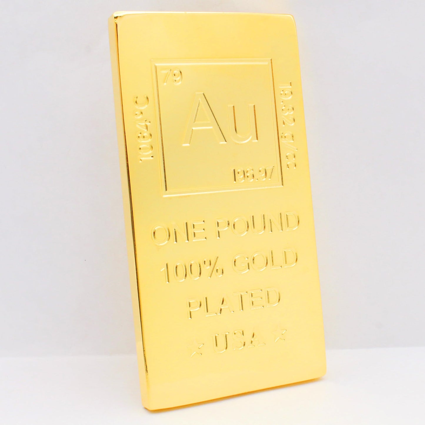 1 Pound Copper Bar Ingot Paperweight - 999 Pure Chemistry Element Design with Certificate of Authenticity by Mint State Gold