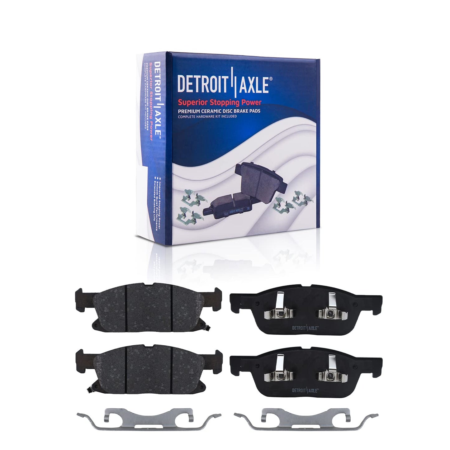 Detroit Axle - Front Brake Kit for Chevy GMC Silverado Sierra Suburban Express Savana 1500 Tahoe Yukon XL Escalade ESV EXT XTS Drilled & Slotted Brake Rotors Ceramic Brakes Pads : 12.99'' inch Rotor