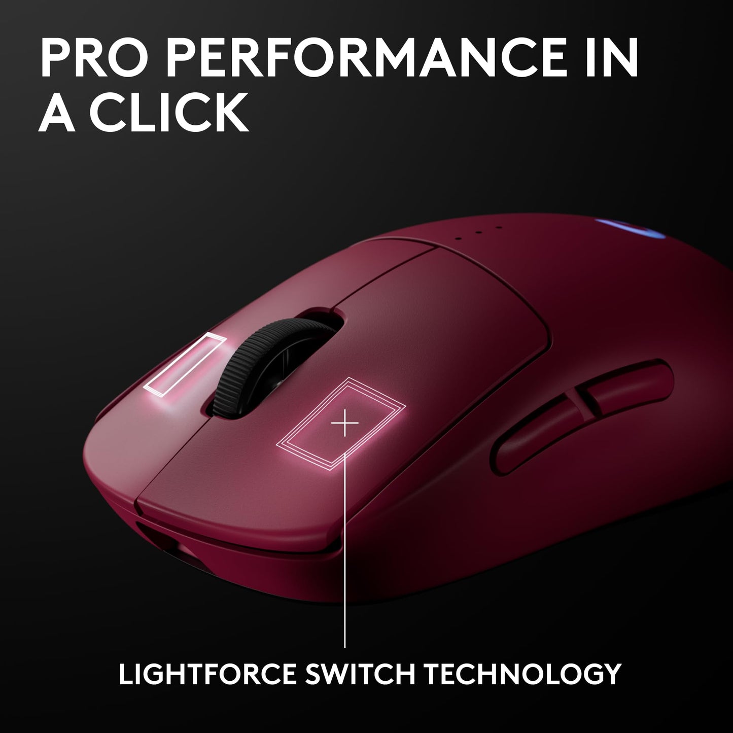 Logitech G PRO 2 Lightspeed Wireless Gaming Mouse, Right- or Left-Handed Mouse with up to 4 Customizable and Switchable Magnetic Side Buttons, 44K DPI Sensor, USB-C Charging, for PC/Mac - Black