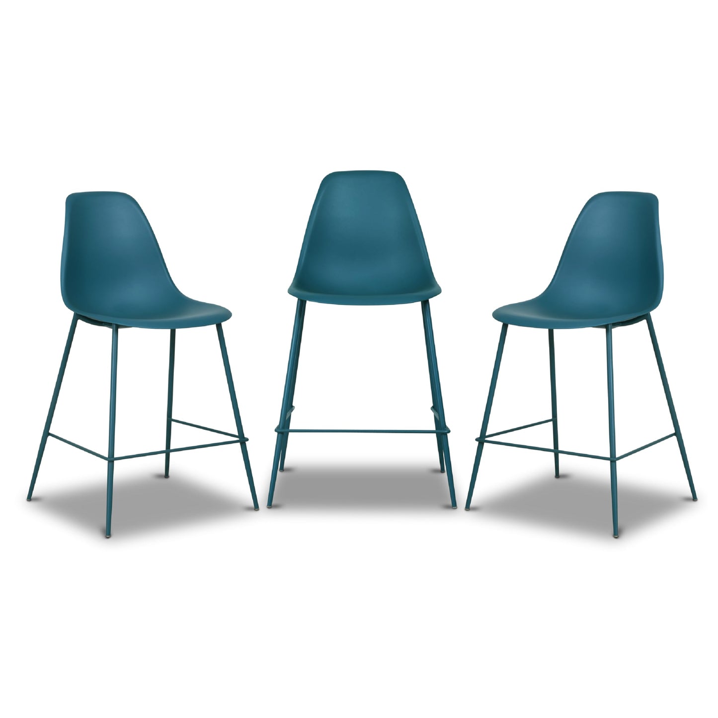 POLY & BARK Isla Modern Dining Chairs Set of 4 – Mid Century Modern Plastic Dining Chair with Metal Legs – Kitchen & Dining Room Chairs – Indoor/Outdoor – White