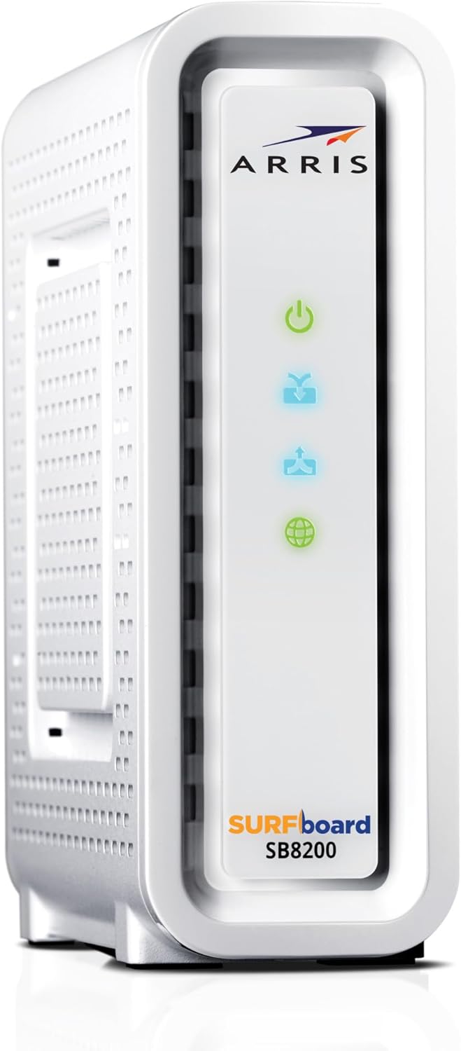 ARRIS (SB8200-RB) - Cable Modem - Fast DOCSIS 3.1 32x8 Gigabit Cable Modem , Approved for Comcast Xfinity, Cox, Charter Spectrum, & more | 1 Gbps Max Internet Speed, 4 OFDM Channels - Renewed