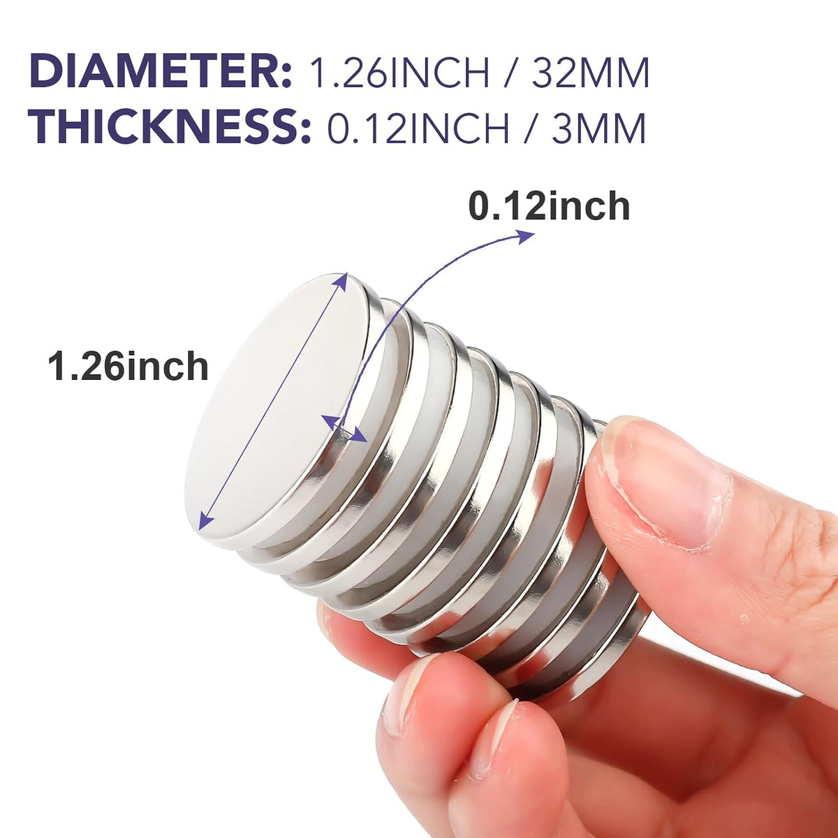 E BAVITE 100 Pack Strong Magnets with Adhesive Backing Powerful