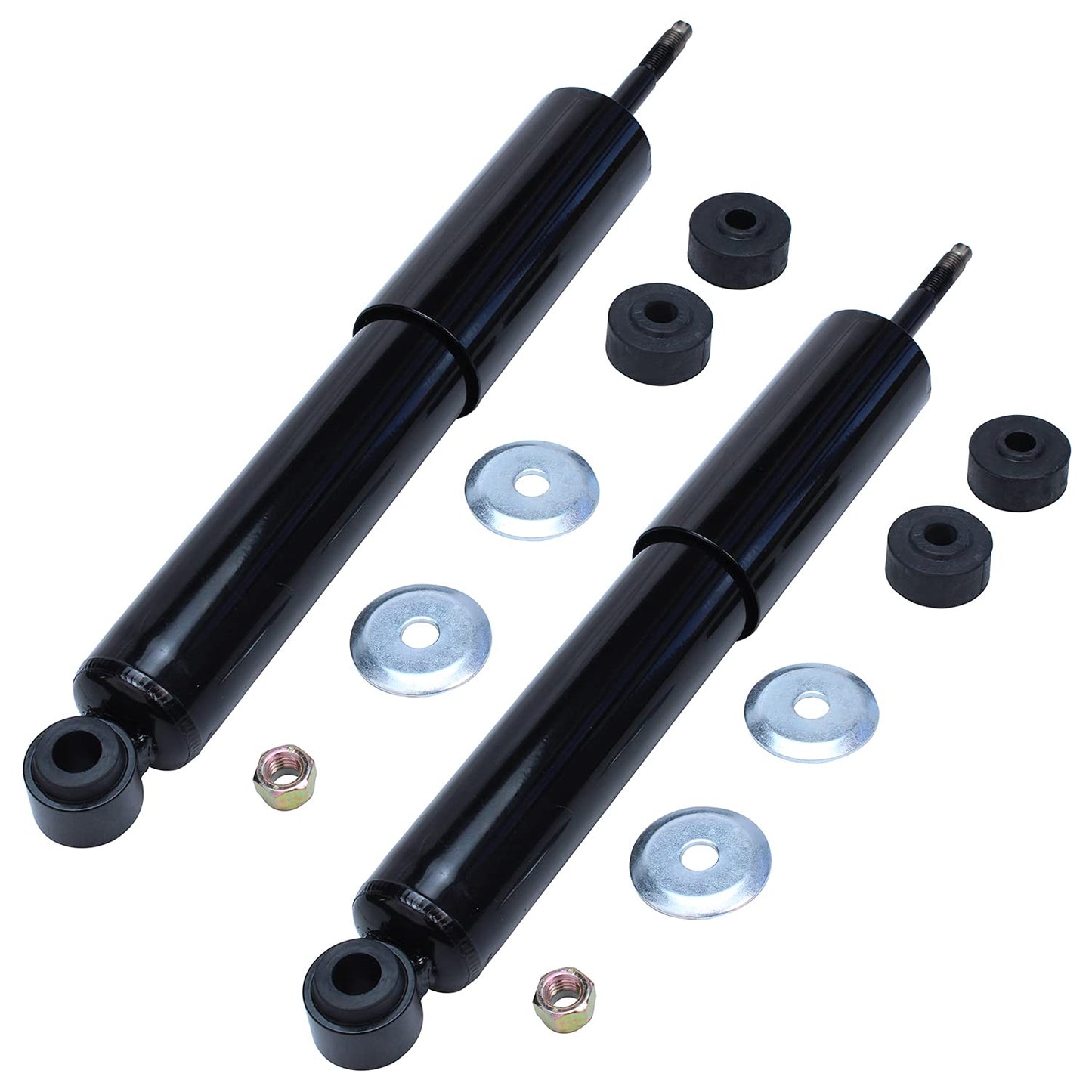 Detroit Axle - Front and Rear Shock Absorbers for 2007-2017 Jeep Wrangler, 2018 Wrangler JK 4 Complete Shock Absorber Assembly 2008 2009 2010 2011 2012 2013 2014 2015 2016 Replacement