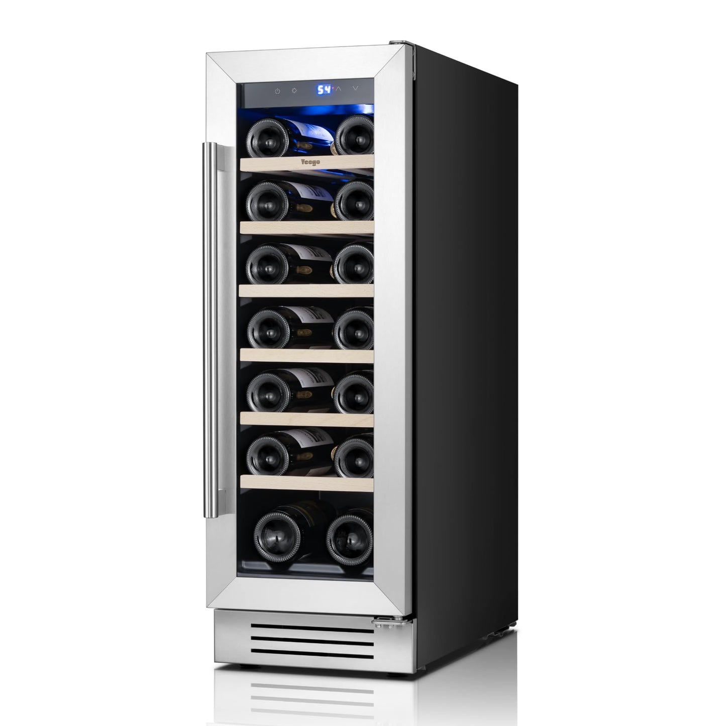Yeego Wine Fridge Cooler - 24 Inch Dual Zone Wine Fridge Hold 52 Bottles, 40-65°F Wine Refrigerator Glass Door, Built in Fridge, Freestanding Adjustable Shelves Fridge for Beer Soda Drink Home Bar
