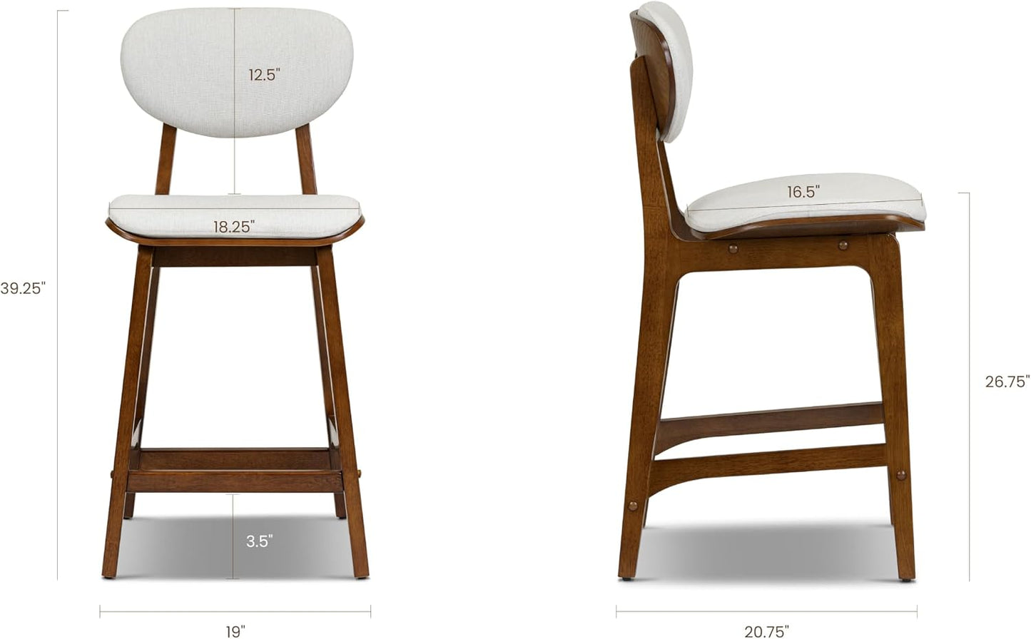 POLY & BARK Finnley Counter Stool with Removable/Washable Covers