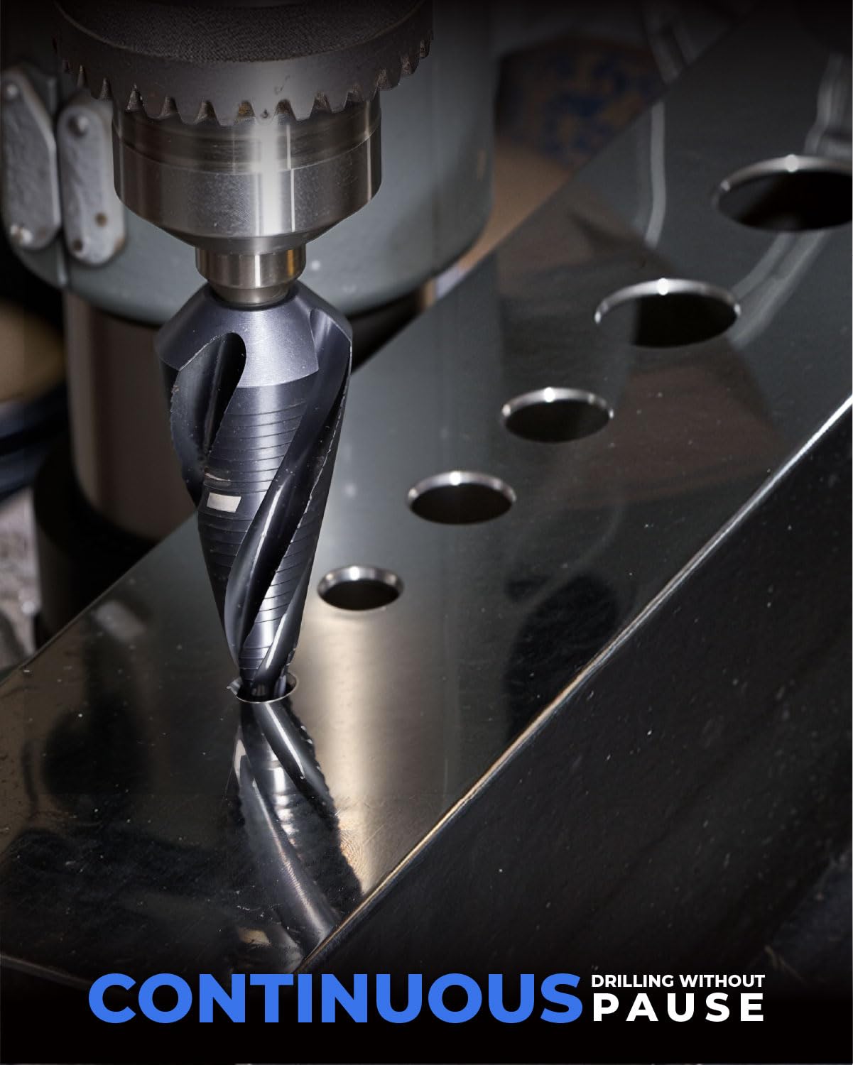 toolant Four Spiral Flute Cobalt Step Drill Bit(Pro), 1/4"-3/4" Impact Ready Unibit Step Drill Bit, 1/4" Hex Shank Step Bits for Metal, Stainless Steel, Aluminum, Plastic