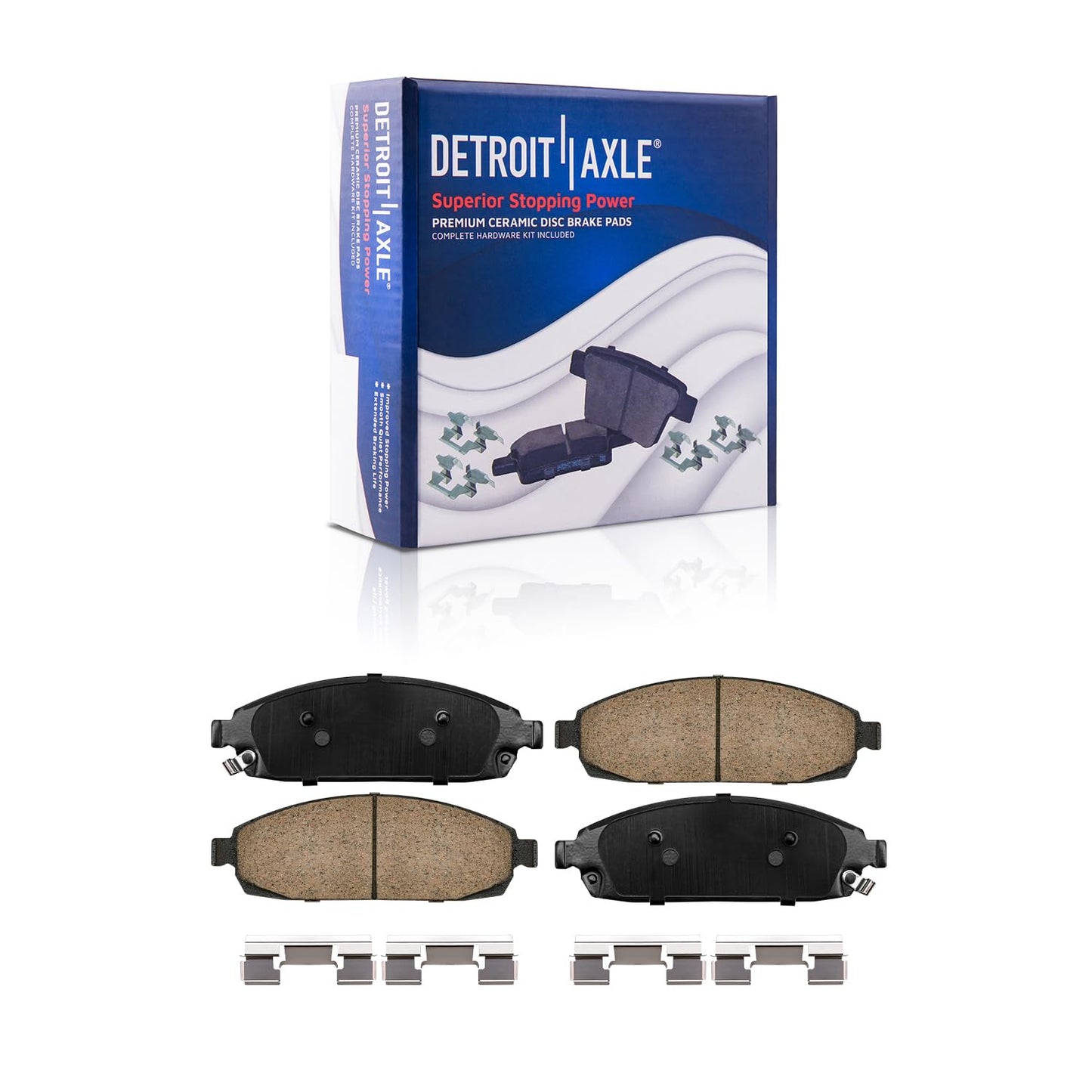 Detroit Axle - Brake Kit for 2006-2018 Dodge Ram 1500 2007-2009 Durango Chrysler Aspen 2019-2024 Ram 1500 Classic, Drilled Slotted Brake Rotors and Ceramic Brakes Pads w/Hardware Replacement