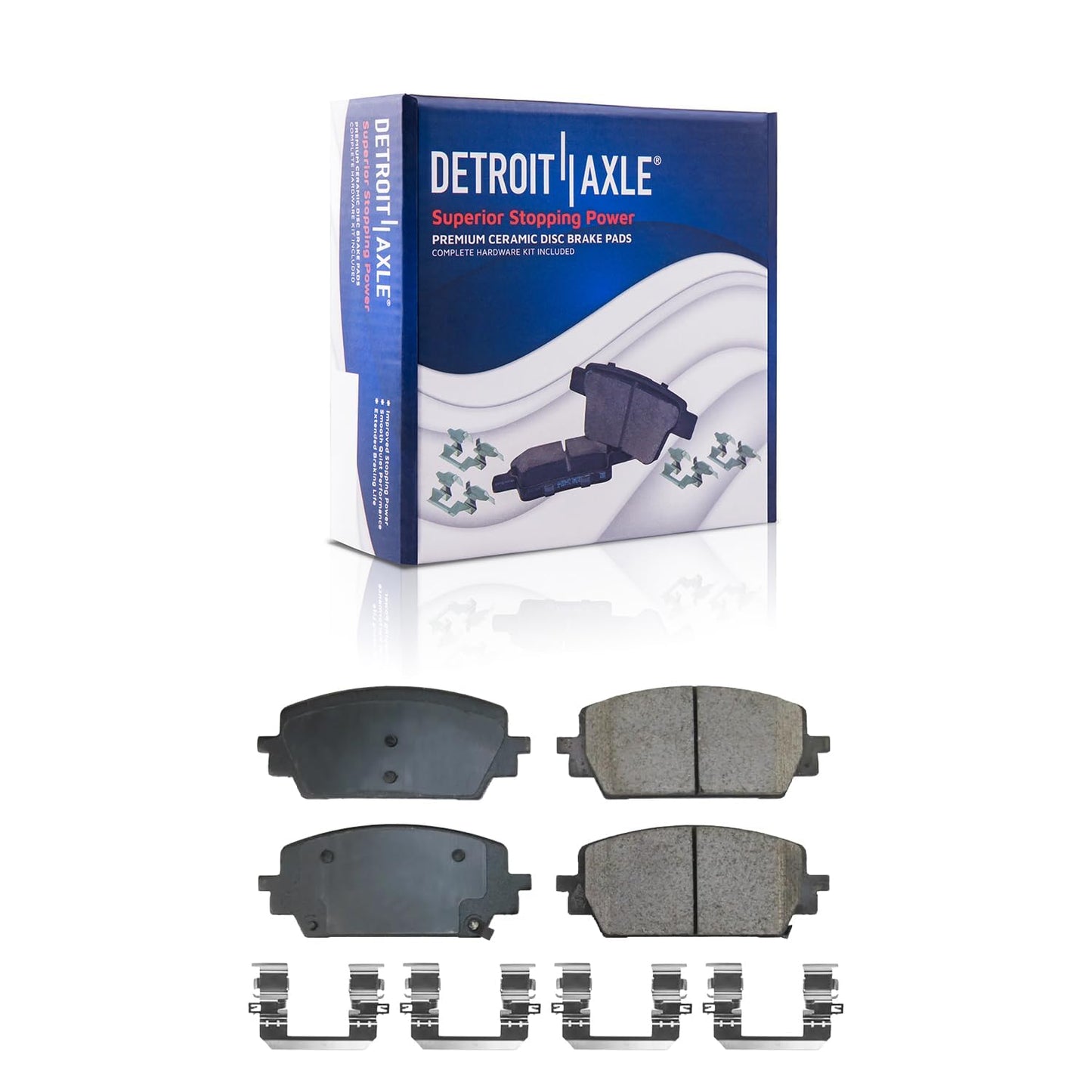 Detroit Axle - 2.4L Front & Rear Brake Kit for 2003-2007 Honda Accord | 11.10'' inch Front and 10.24'' inch Rear Disc Brake Rotors and Ceramic Brakes Pads 2004 2005 2006 Replacement