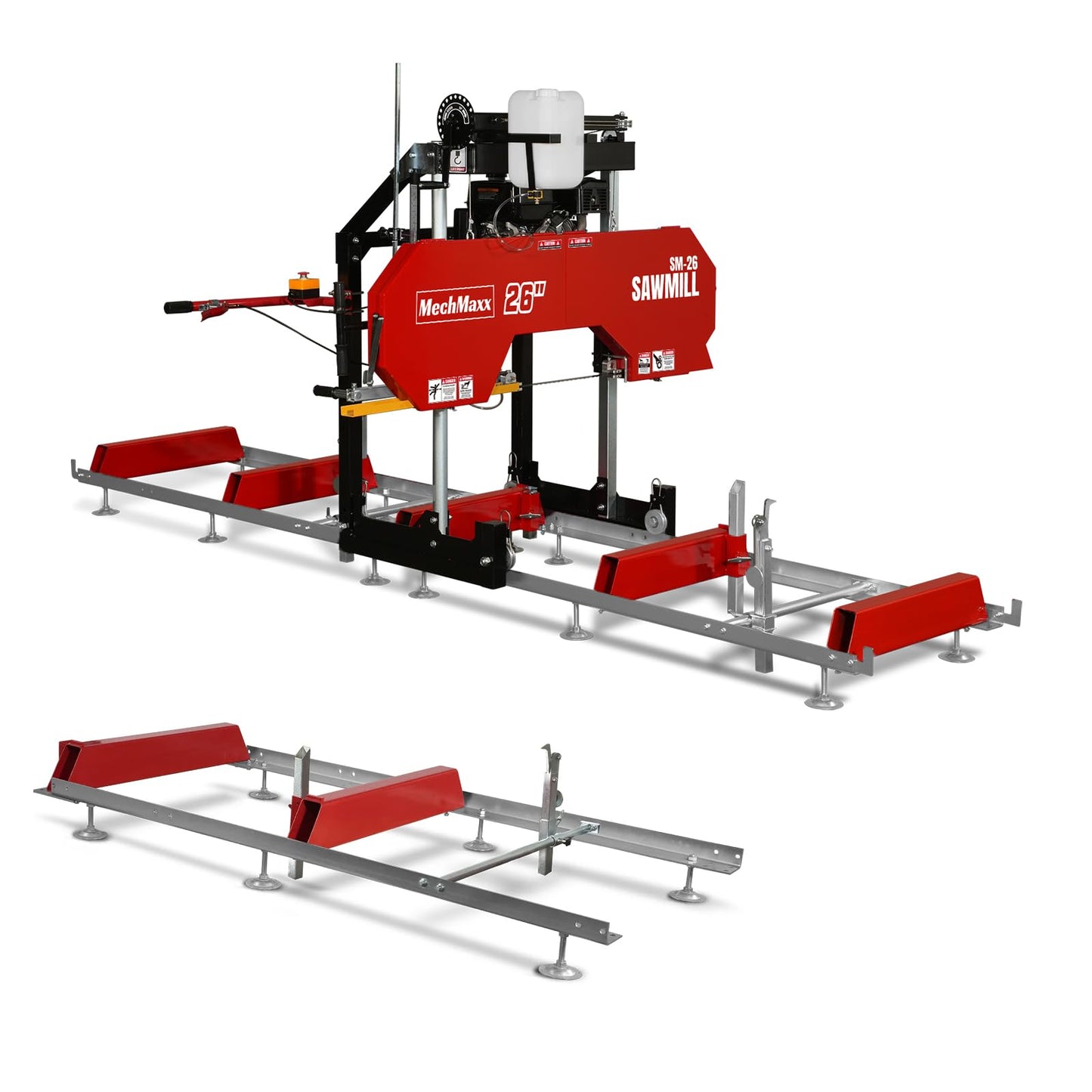 MechMaxx 36" MAX Portable Sawmill, ZONSEN 750cc 25HP V-Twin Engine, 36" Board Width, 20' Track Length, SM-36MAX
