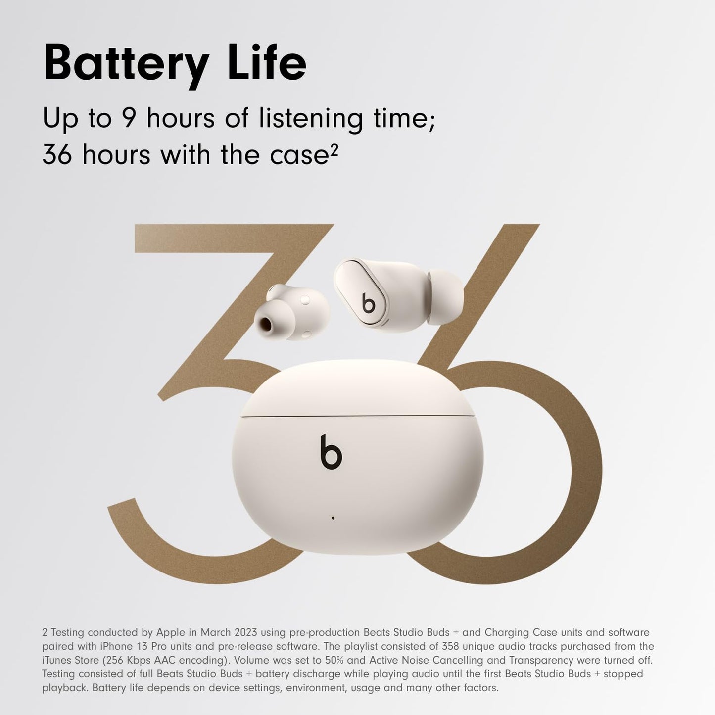 Beats Studio Buds + | True Wireless Noise Cancelling Earbuds, Enhanced Apple & Android Compatibility, Built-in Microphone, Sweat Resistant Bluetooth Headphones, Spatial Audio - Black/Gold