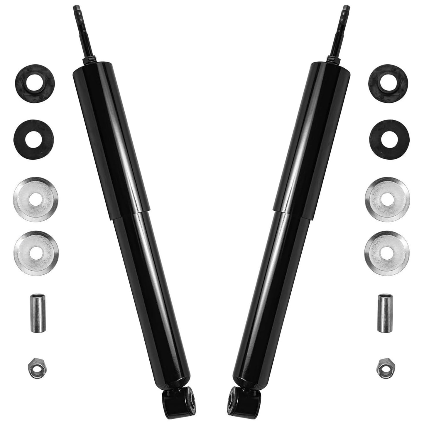 Detroit Axle - Front and Rear Shock Absorbers for 2007-2017 Jeep Wrangler, 2018 Wrangler JK 4 Complete Shock Absorber Assembly 2008 2009 2010 2011 2012 2013 2014 2015 2016 Replacement