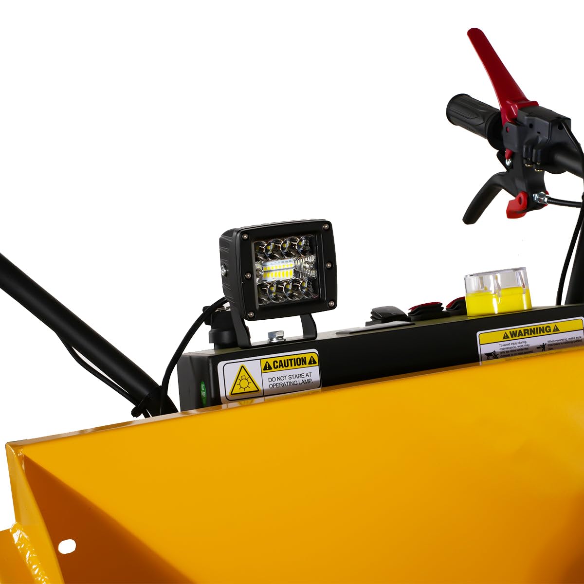 MechMaxx 1100Lb Loading 48V Battery Powered Wheel Barrow Electric Dumper Cart with 30W Light, Hydraulic Tipping, 1000W Brushless DC Motor, LED Display Screen, Model EH50 Yellow