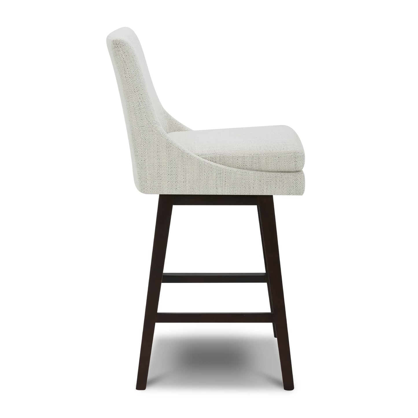 CHITA Bar Height Swivel Barstool with Back Set of 2, FSC Certified Upholstered Bar Stool, 30.7" H Seat Height, Fabric in Ivory