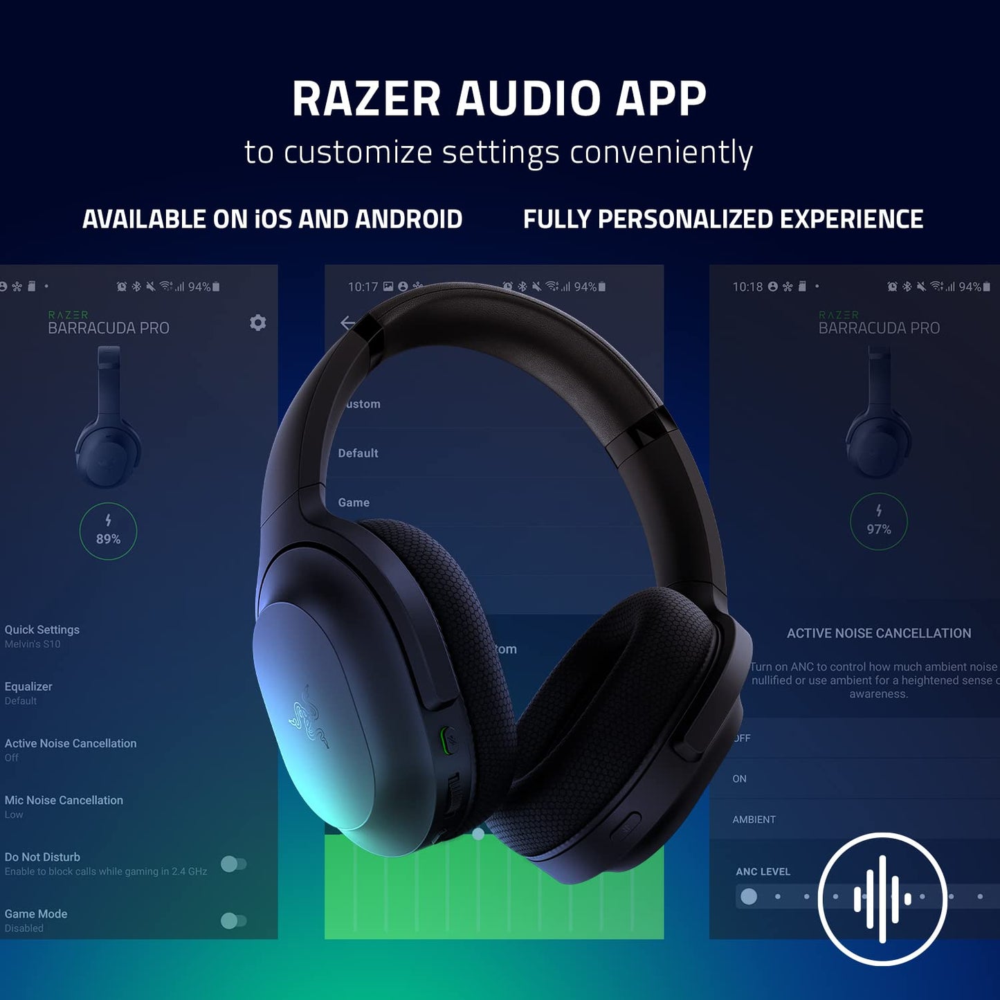 Razer Barracuda X Wireless Gaming & Mobile Headset (PC, PlayStation, Switch 2, Android, iOS): 2.4GHz Wireless + Bluetooth - Lightweight - 40mm Drivers - Detachable Mic - 50 Hr Battery - Black