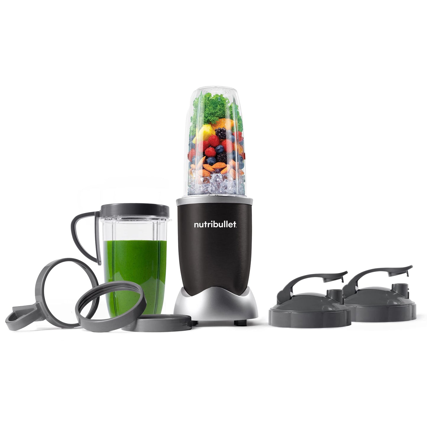 Nutribullet Personal Blender, Shakes, Smoothies, Food Prep, and Frozen Blending, 24 Ounces, 600 Watt, Dark Gray, NBR-0601WM