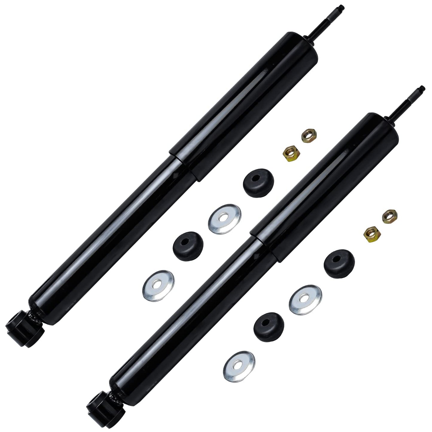 Detroit Axle - Front and Rear Shock Absorbers for 2007-2017 Jeep Wrangler, 2018 Wrangler JK 4 Complete Shock Absorber Assembly 2008 2009 2010 2011 2012 2013 2014 2015 2016 Replacement