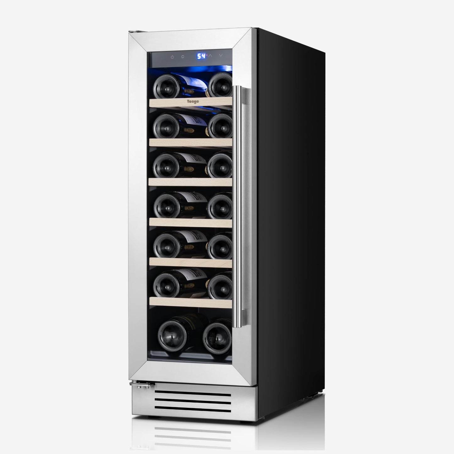 Yeego 24 Inch Wine Fridge Cooler - 52 Bottles Wine Cooler with Glass Door, 40-65℉ Built-In or Freestanding Refrigerator, Under Counter Wine Fridge for Kitchen Bar Office (Left-Hinged)