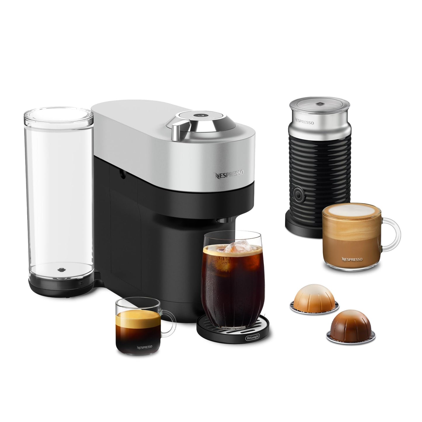 Nespresso Vertuo Pop+ Deluxe Coffee and Espresso Maker by De'Longhi, Black Matte Dark Chrome