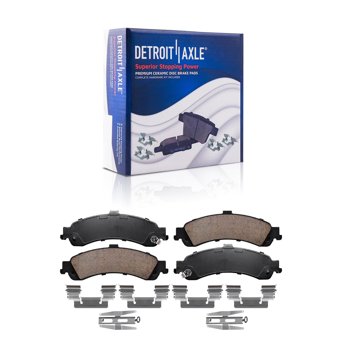 Detroit Axle - Front Brake Kit for Chevy GMC Silverado Sierra Suburban Savana Express Yukon XL 1500 Tahoe Avalanche Escalade ESV EXT XTS Brake Rotors Ceramic Brakes Pads : 12.99" inch Rotor
