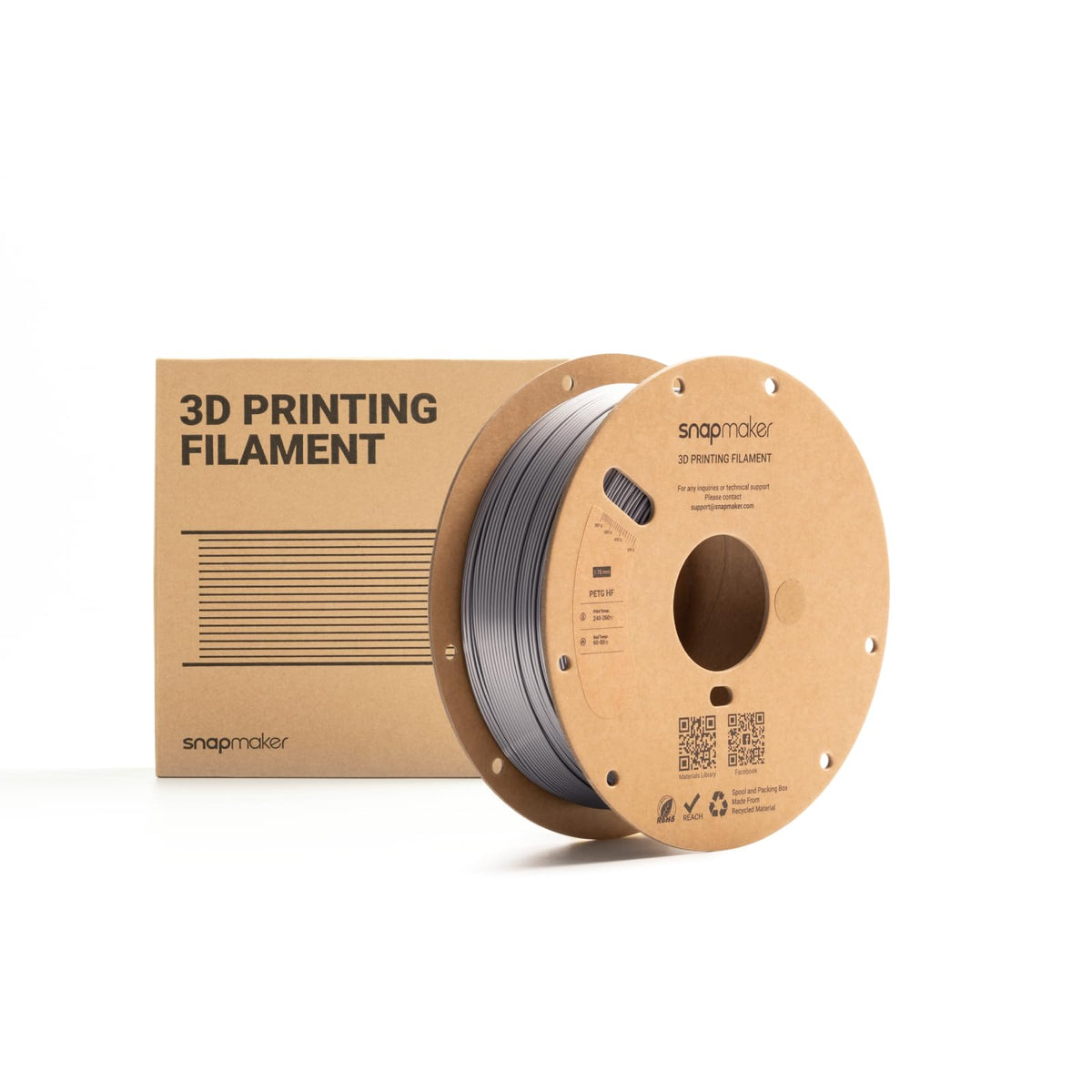 Snapmaker PETG Filament 1.75mm,PETG HF 3D Printer Filament 1kg(2.2lbs)